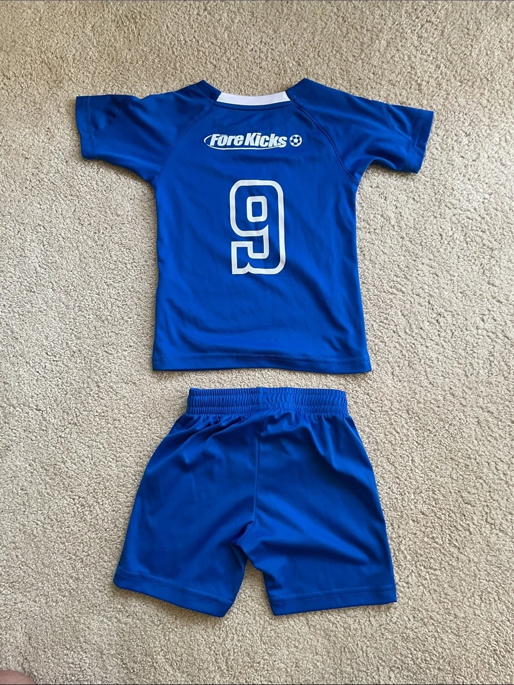 Kickers Blue Kids Soccer Jersey and Shorts Set no 9
